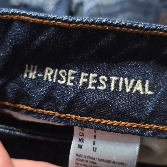 American Eagle Outfitters Blue Jean Shorts Distressed Style Size 8 - Picture 3 of 3